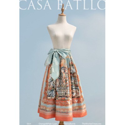 Cherry Bomb Casa Batllo 3.0 Short and Long Skirt(Reservation/Full Payment Without Shipping)